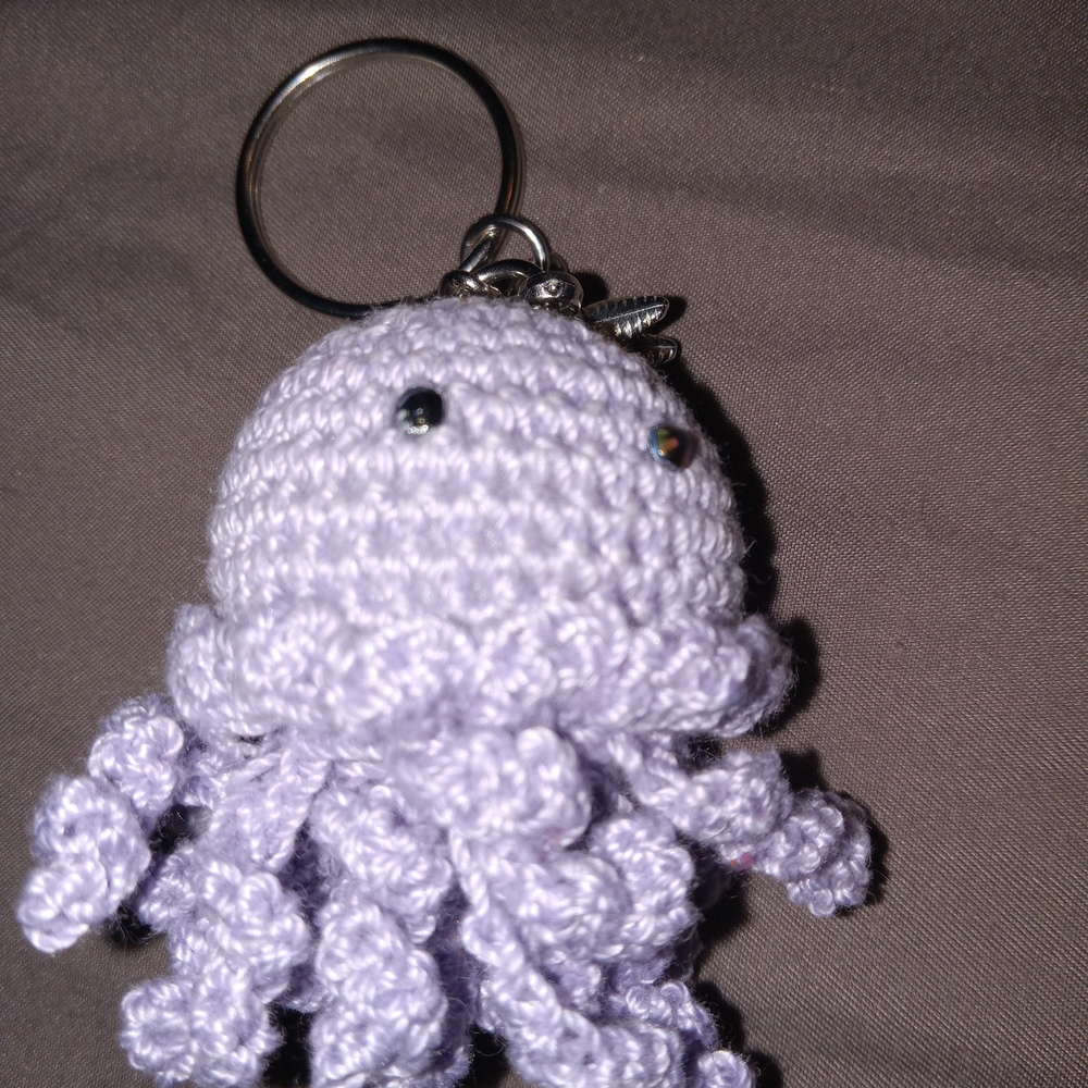 Lavender Crochet Jellyfish Keychain
